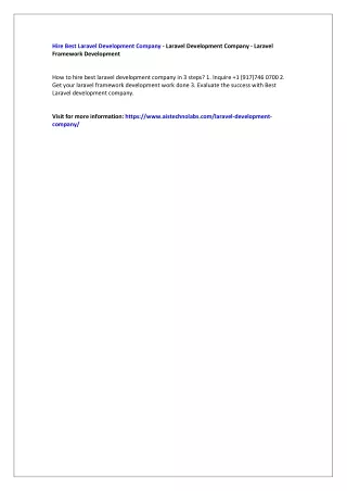 Hire Best Laravel Development Company - Laravel Development Company