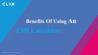 benefits of using an emi calculator