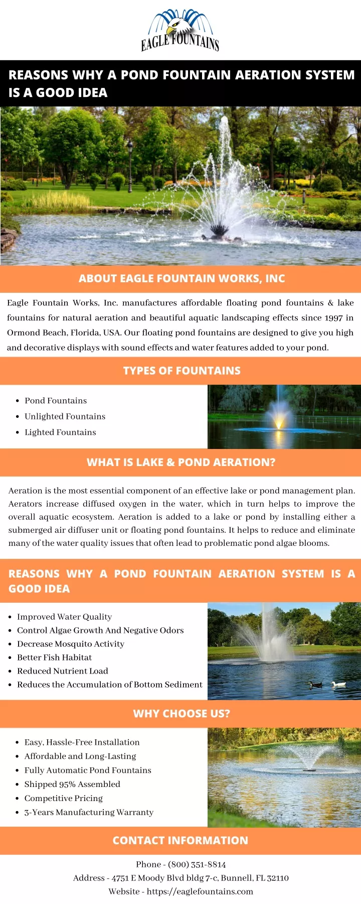 reasons why a pond fountain aeration system