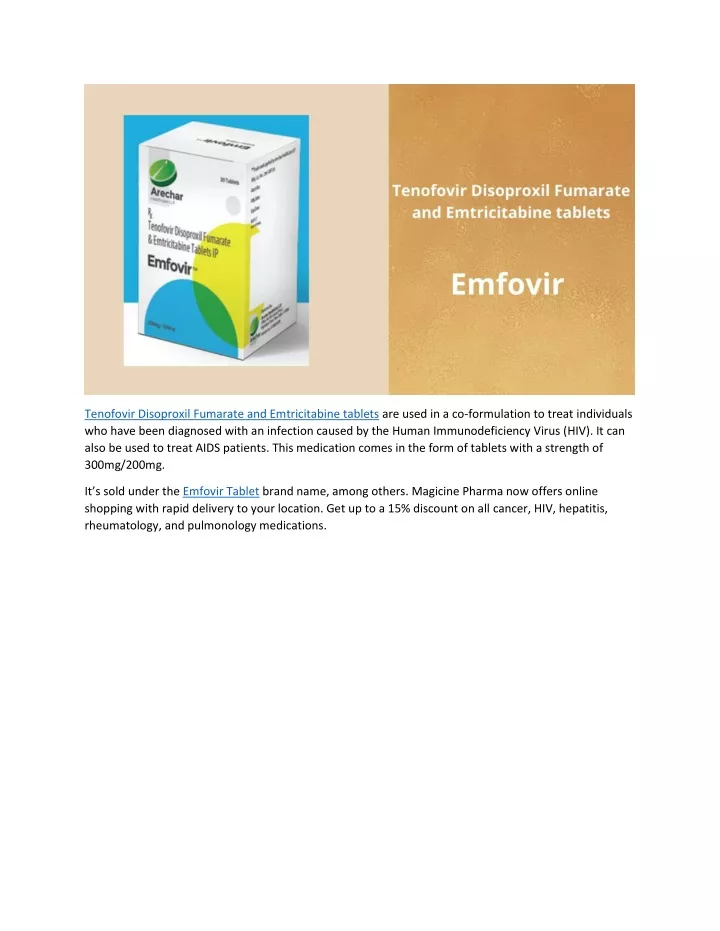 tenofovir disoproxil fumarate and emtricitabine