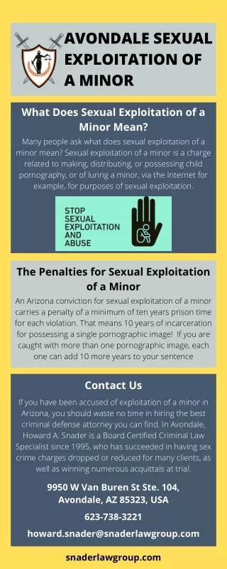 avondale sexual exploitation of a minor