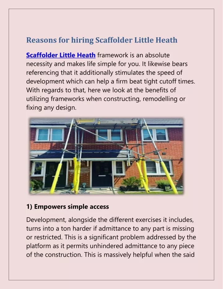 reasons for hiring scaffolder little heath