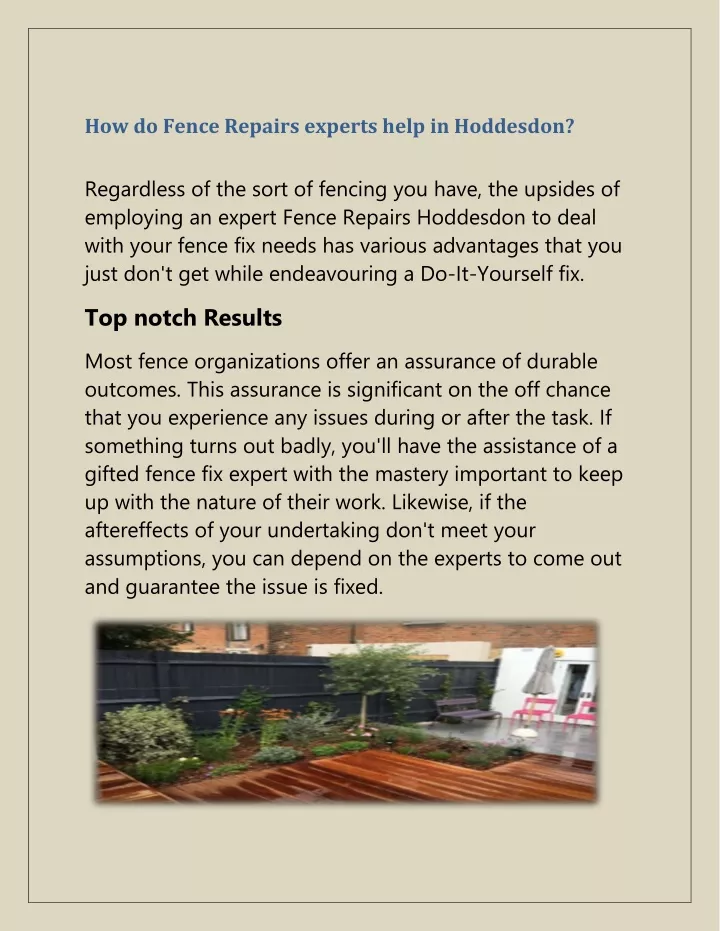 how do fence repairs experts help in hoddesdon
