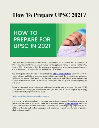 how to prepare upsc 2021