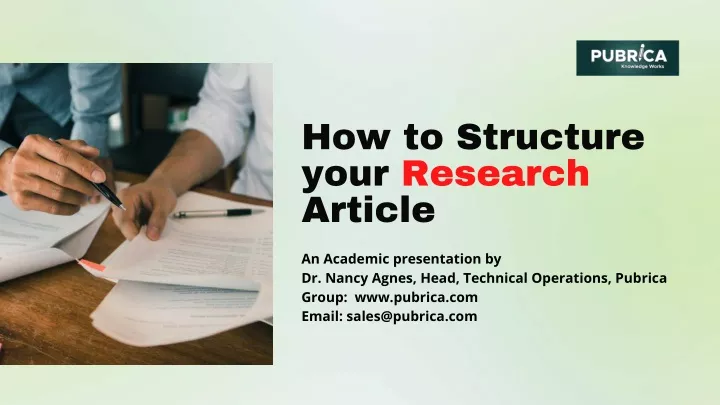 how to structure your research article