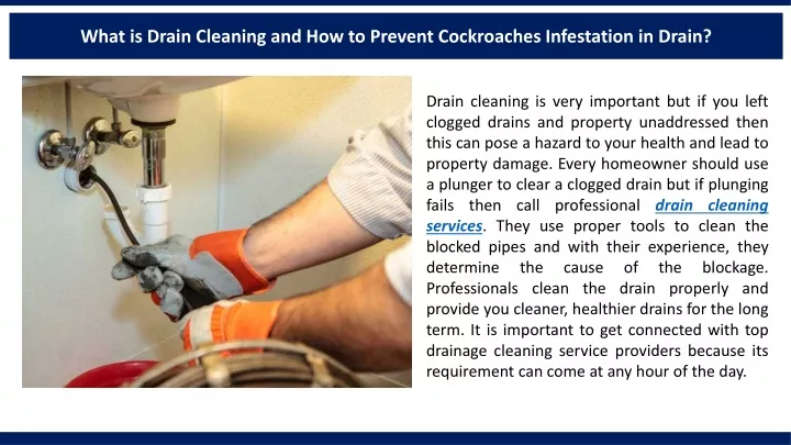 what is drain cleaning and how to prevent