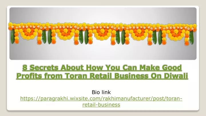 8 secrets about how you can make good profits from toran retail business on diwali