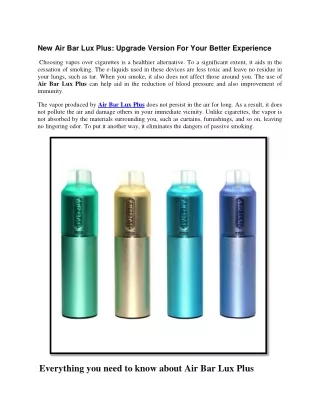 new air bar lux plus upgrade version for your