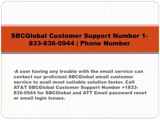 sbcglobal customer support number 1 833 836 0944