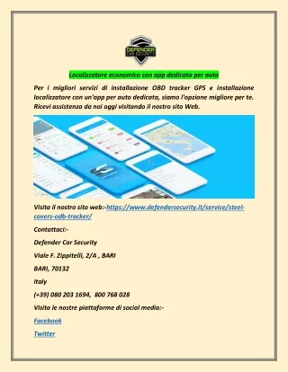 localizzatore economico con app dedicata per auto