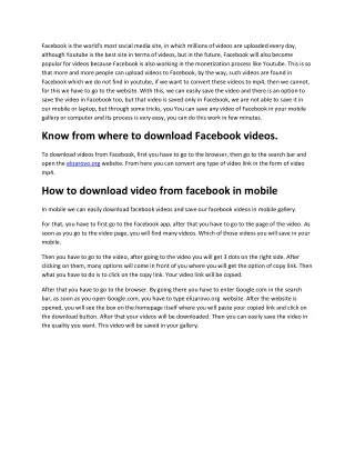 Facebook Video Downloader