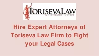 Hire Expert Attorneys of Toriseva Law Firm to Fight your Legal Cases