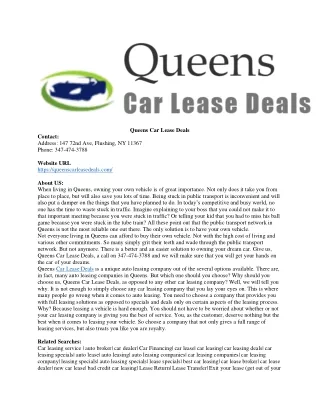 Queens Car Lease Deals