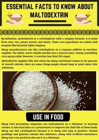 Essential Facts To Know About Maltodextrin