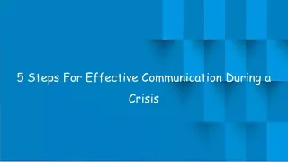 PDF - 5 Steps For Effective Communication During a Crisis