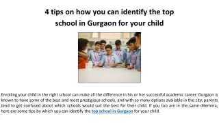 4 tips on how you can identify the top school in Gurgaon for your child