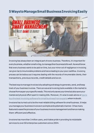 5 Ways to Manage Small Business Invoicing Easily
