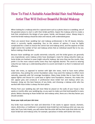 How To Find A Suitable Makeup Artist That Will Deliver Beautiful Bridal Makeup