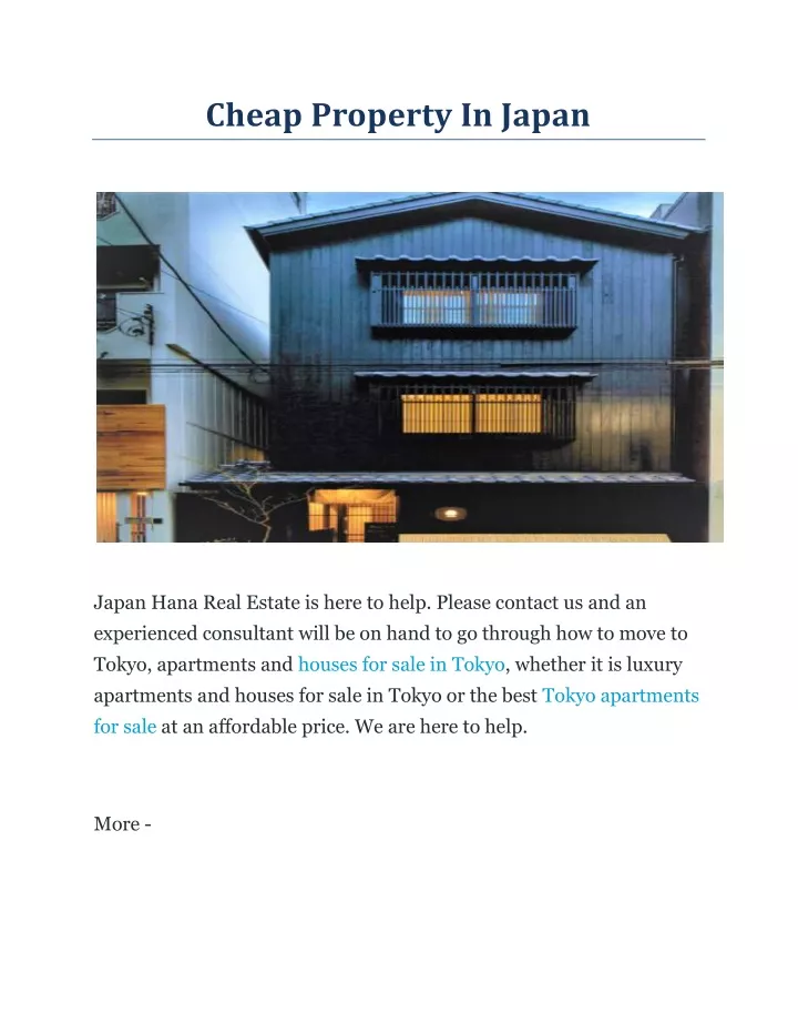 cheap property in japan