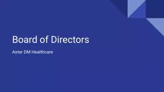 Board of Directors - Aster DM Healthcare