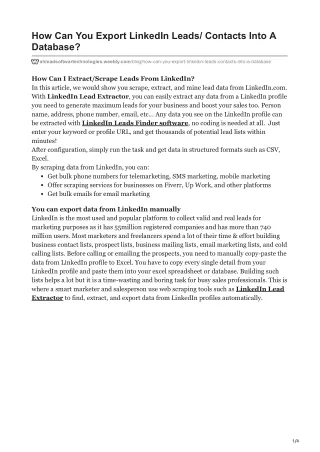 how can you export linkedin leads contacts into