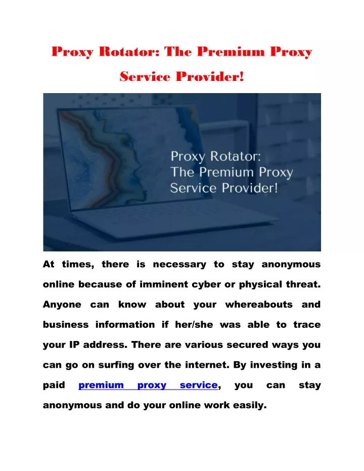 proxy rotator the premium proxy