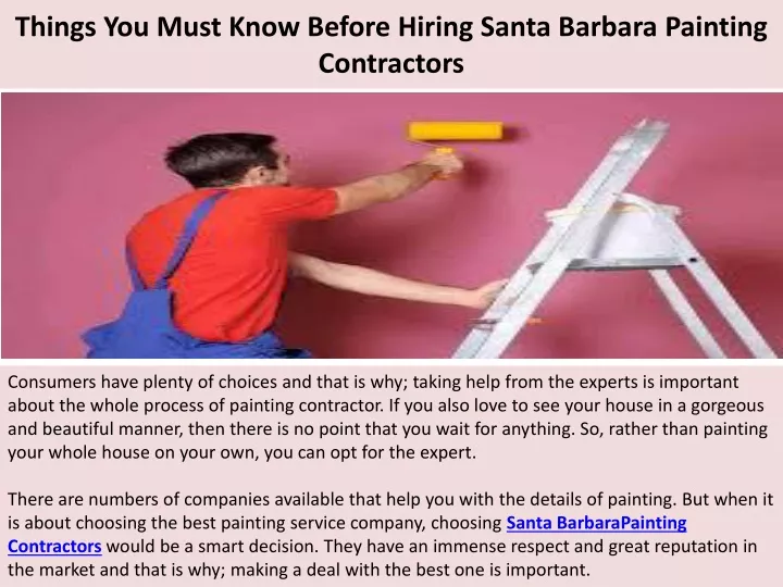 things you must know before hiring santa barbara painting contractors