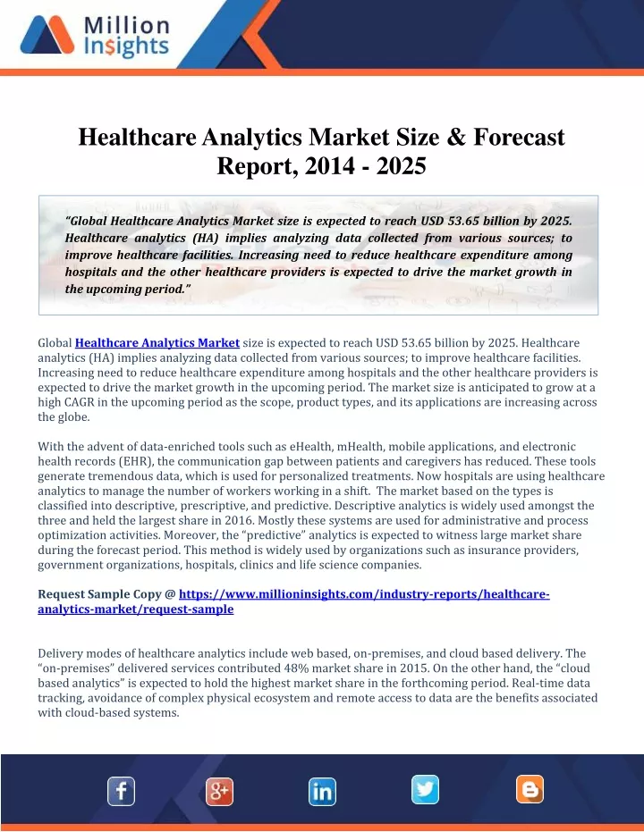 healthcare analytics market size forecast report