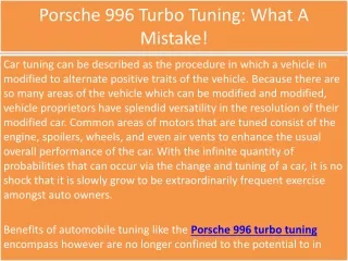 porsche 996 turbo tuning what a mistake