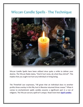 wiccan candle spells the technique