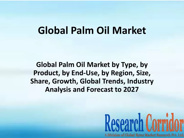 global palm oil market