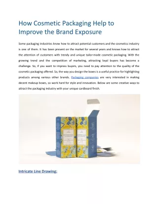 How Cosmetic Packaging Help to Improve the Brand Exposure