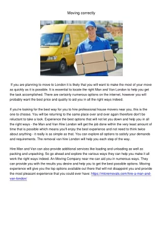 moving correctly