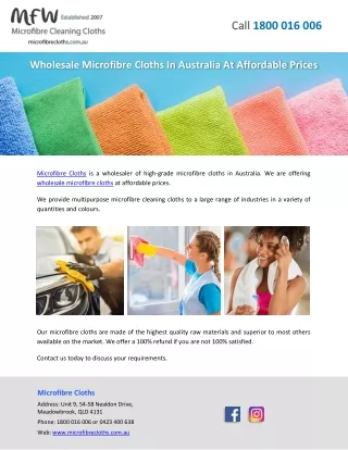 Wholesale Microfibre Cloths In Australia At Affordable Prices