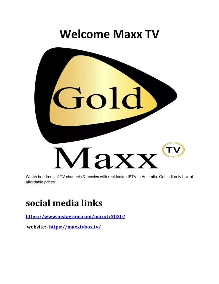 welcome maxx tv