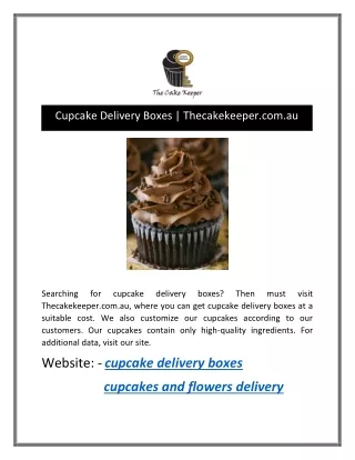 Cupcake Delivery Boxes | Thecakekeeper.com.au