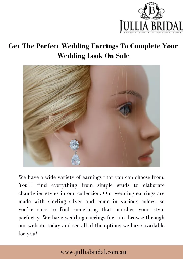 get the perfect wedding earrings to complete your