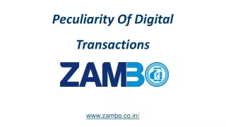 Peculiarity Of Digital Transactions