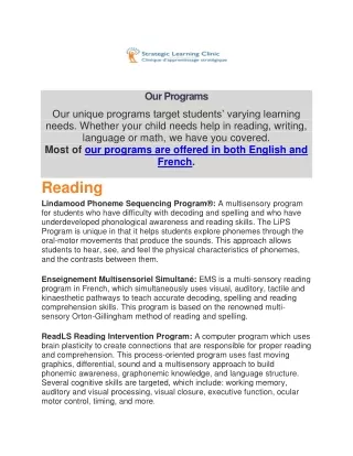 Kids Online Learning & Tutoring Programs - Strategic Learning Clinic