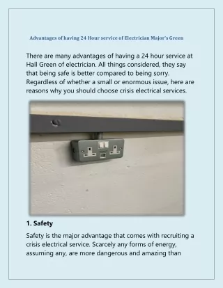 advantages of having 24 hour service