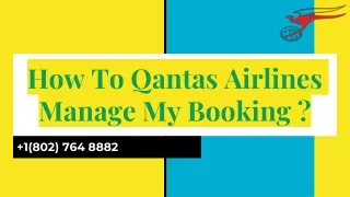 how to qantas airlines manage my booking