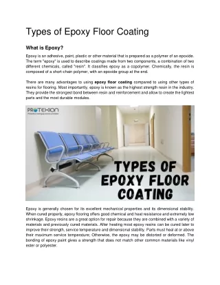 types of epoxy floor coating