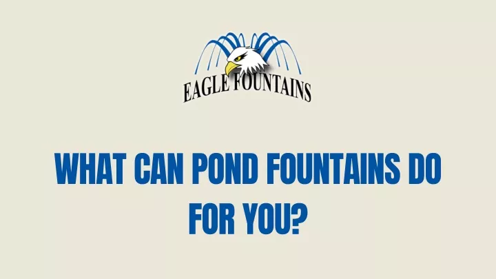 what can pond fountains do for you