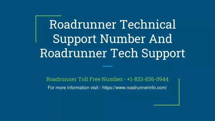roadrunner technical support number