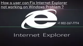 how a user can fix internet explorer not working on windows problem