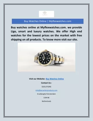 Buy Watches Online | Myflexwatches.com