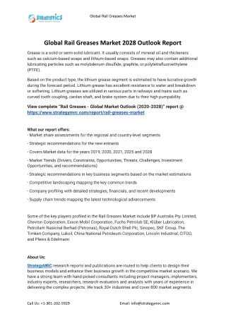 global rail greases market