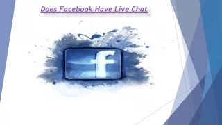 does facebook have live chat