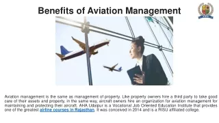 Benefits of Aviation Management
