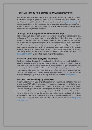 best case study help service domyassignmentpro